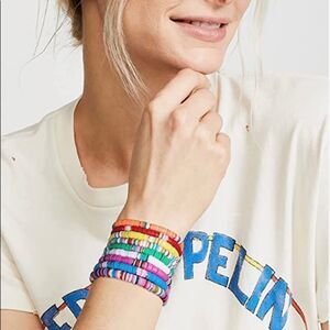 Heishi Bracelet Surfer Women Stackable clay Beaded Stretch Bracelet